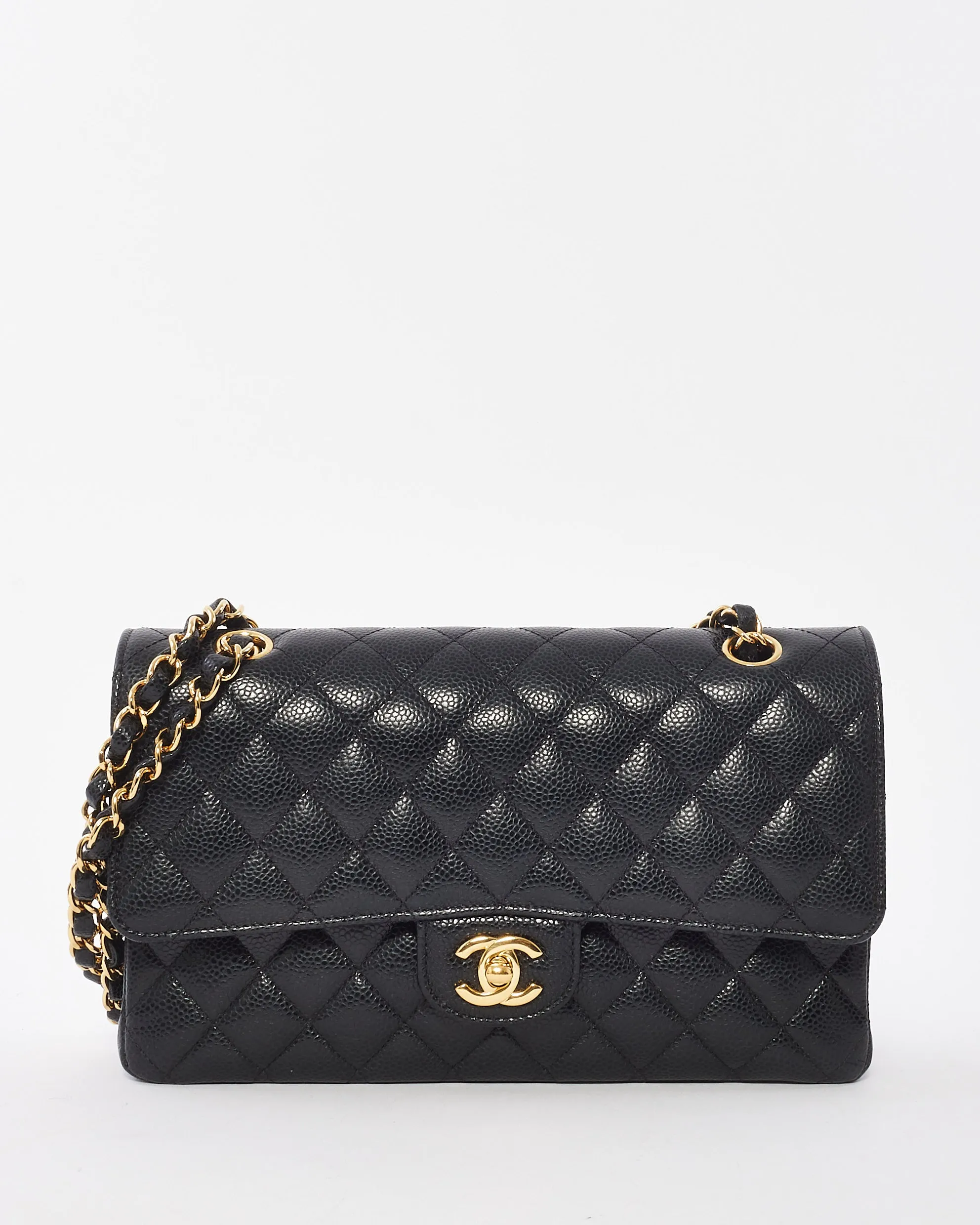 Chanel Black Caviar Leather Classic Medium Double Flap Bag GHW