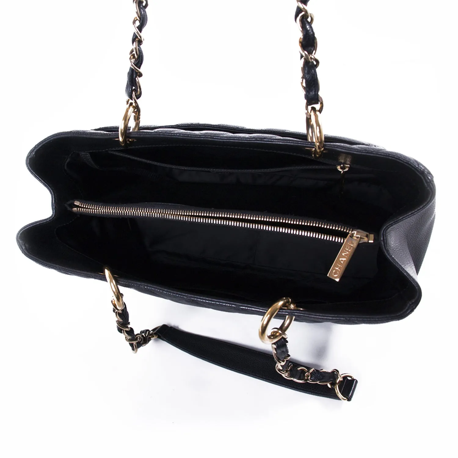 Chanel Black Caviar Leather Grand Shopping Tote