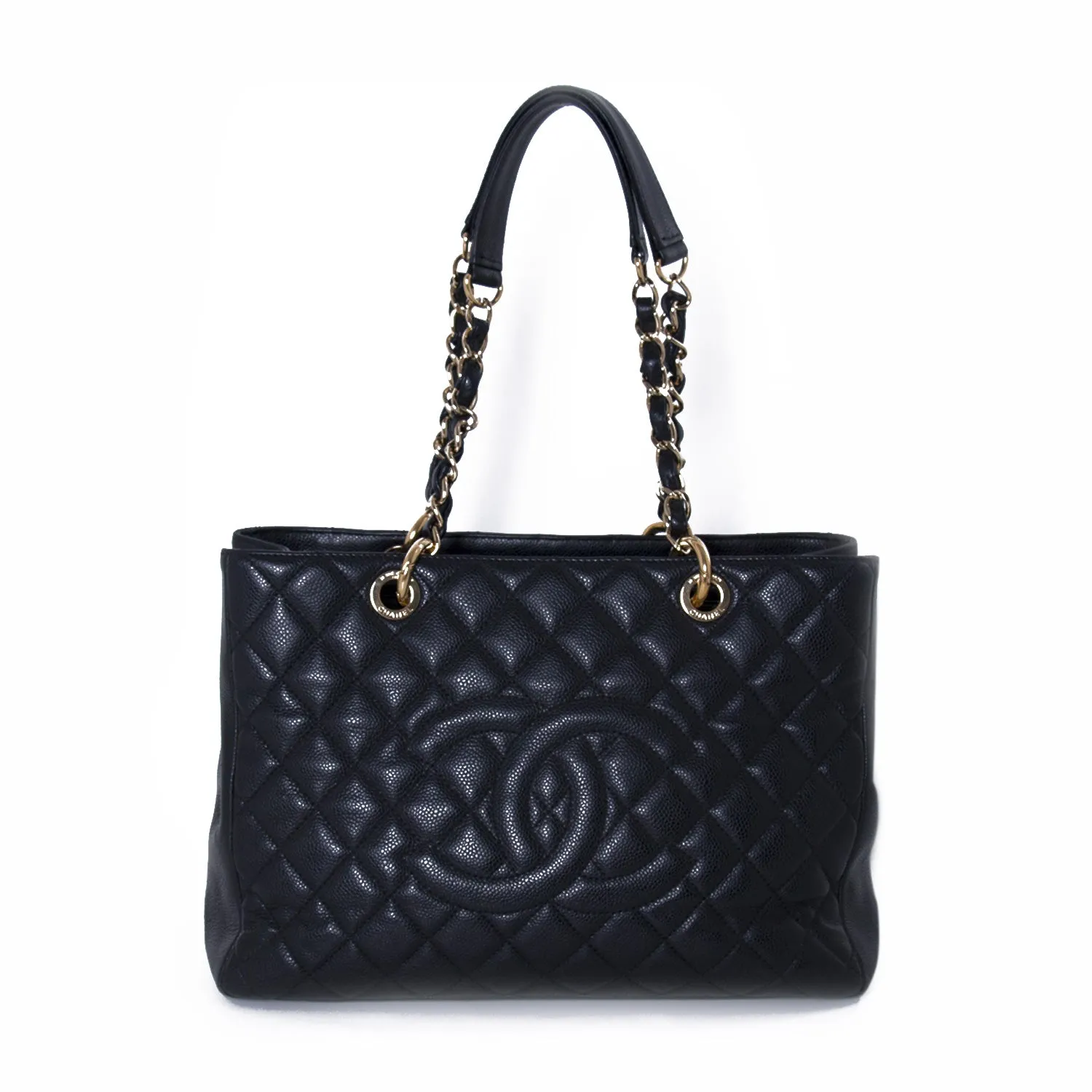 Chanel Black Caviar Leather Grand Shopping Tote