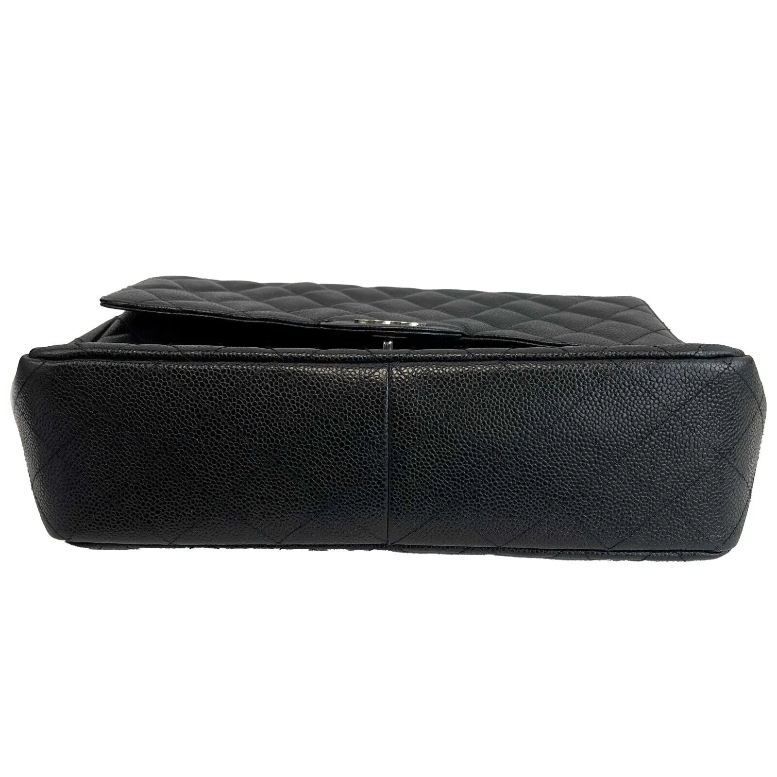 CHANEL - Black CC Caviar Quilted Leather Jumbo Shoulder Bag