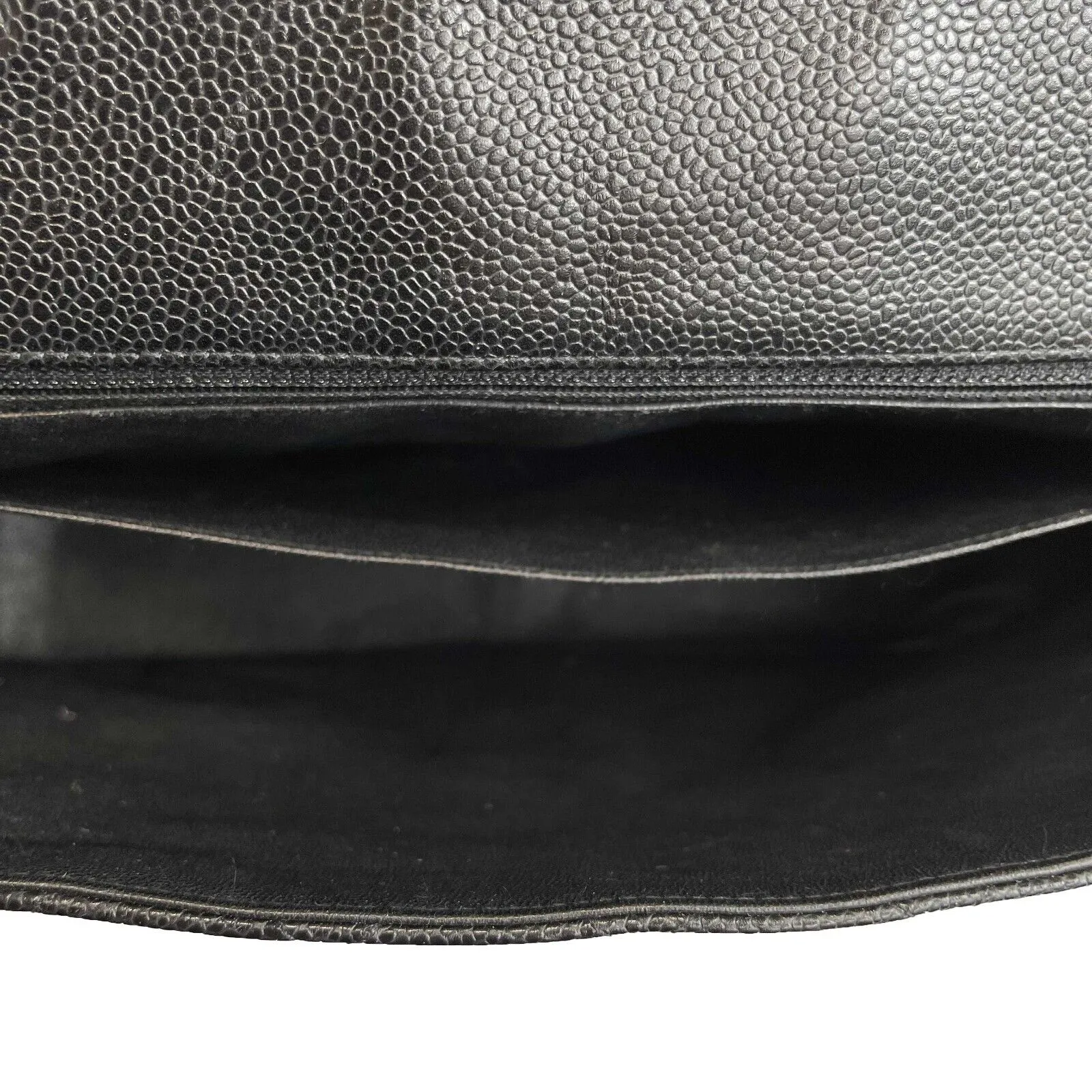CHANEL - Black CC Caviar Quilted Leather Jumbo Shoulder Bag