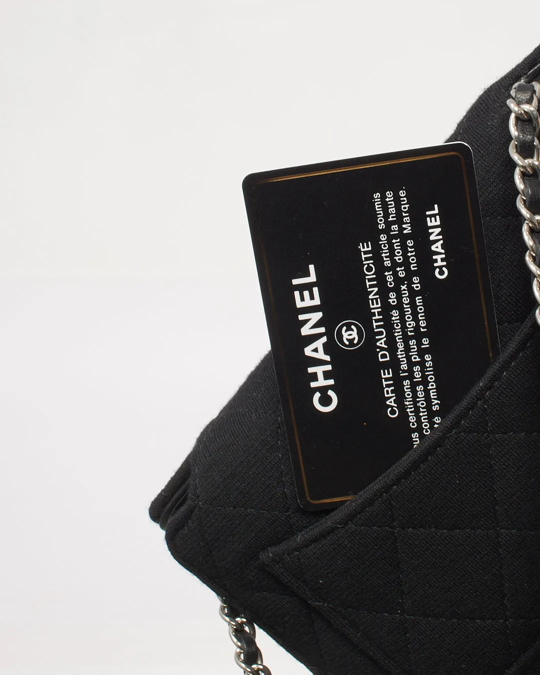 Chanel Black/Grey Wool/Multi Logo Mini Flap/Foldable Shopping Tote