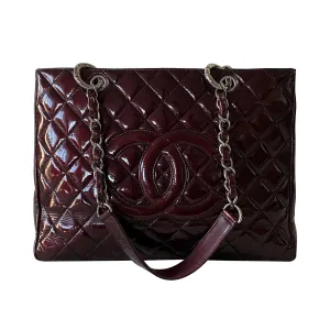 Chanel Patent Leather Grand Shopping Tote