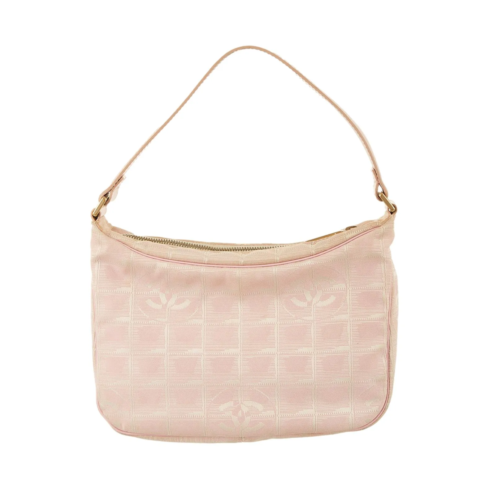 Chanel Pink Logo Mini Nylon Shoulder Bag