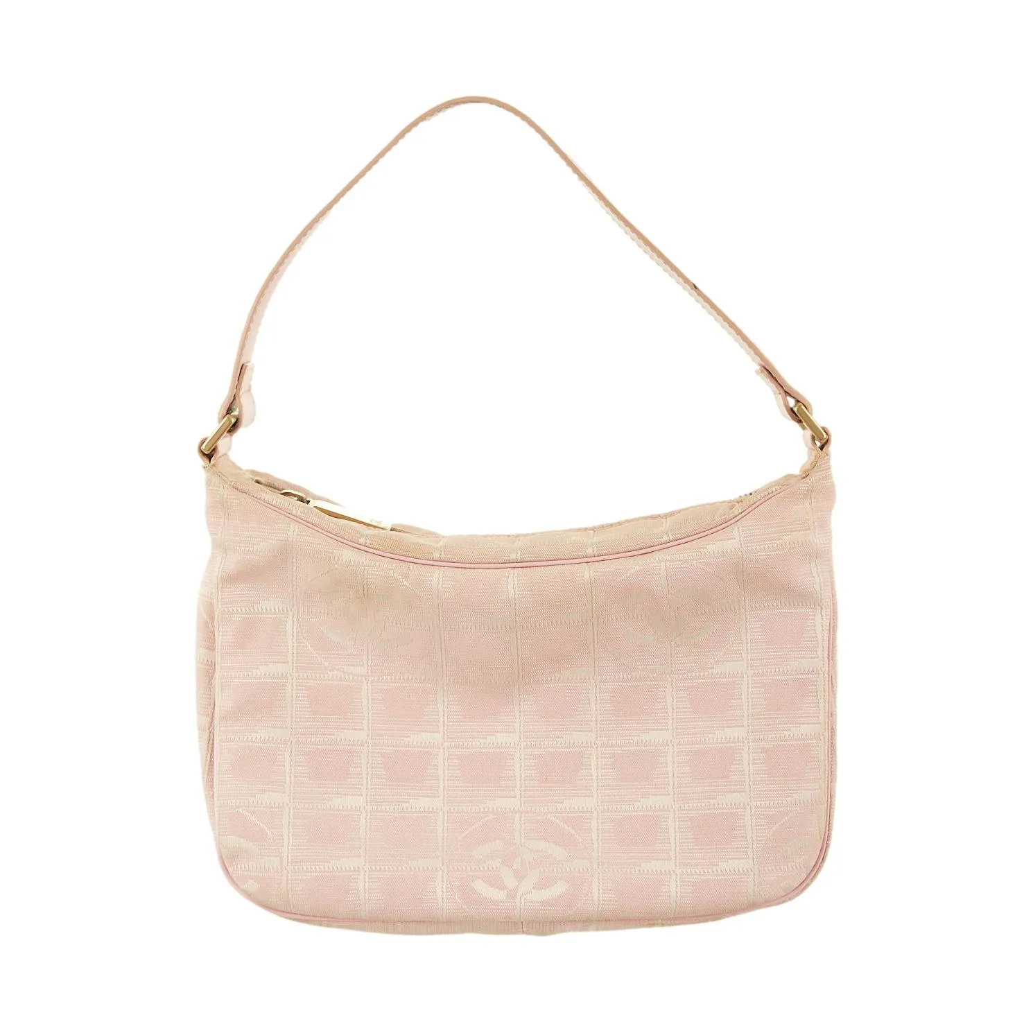 Chanel Pink Logo Mini Nylon Shoulder Bag