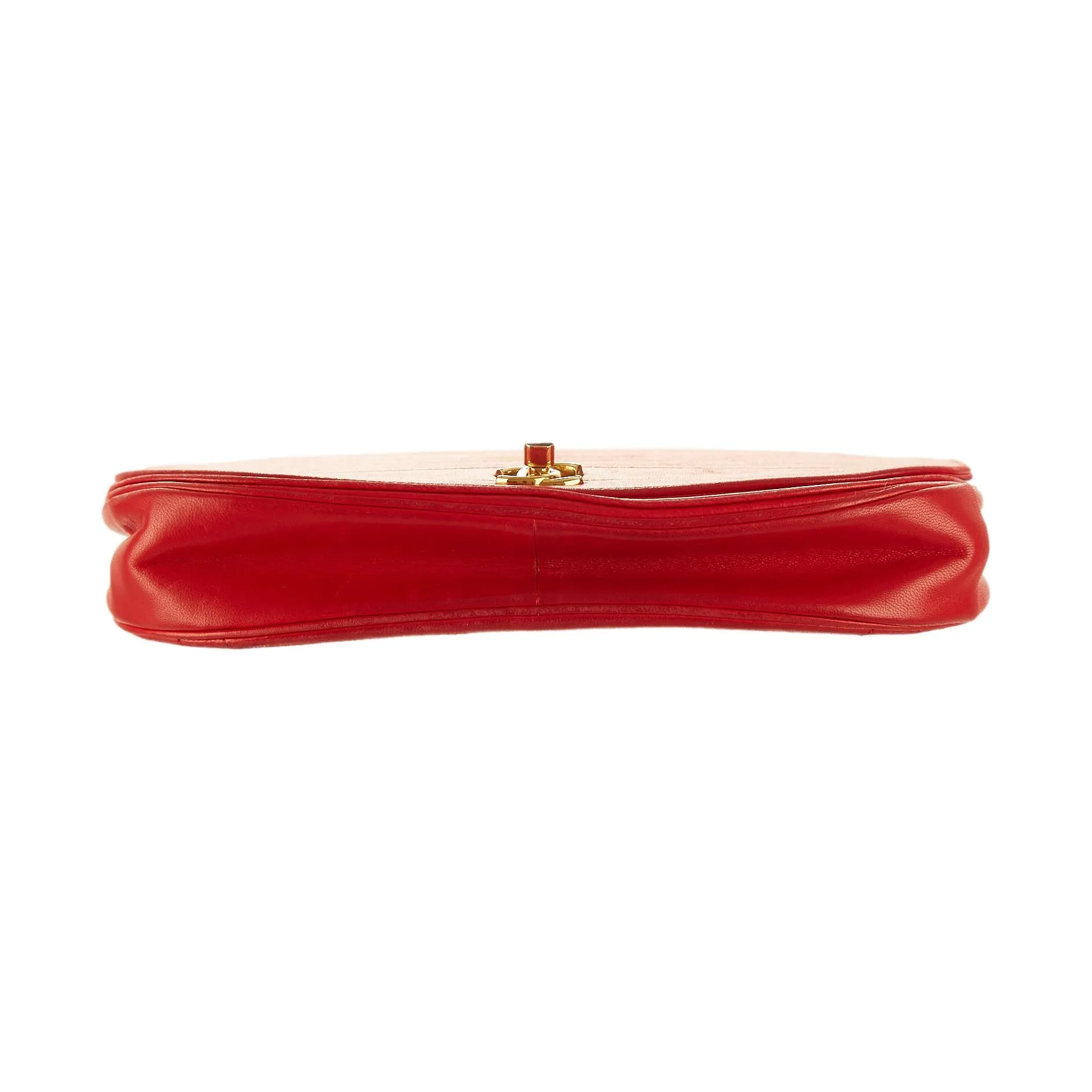 Chanel Red Half Moon Chain Shoulder Bag