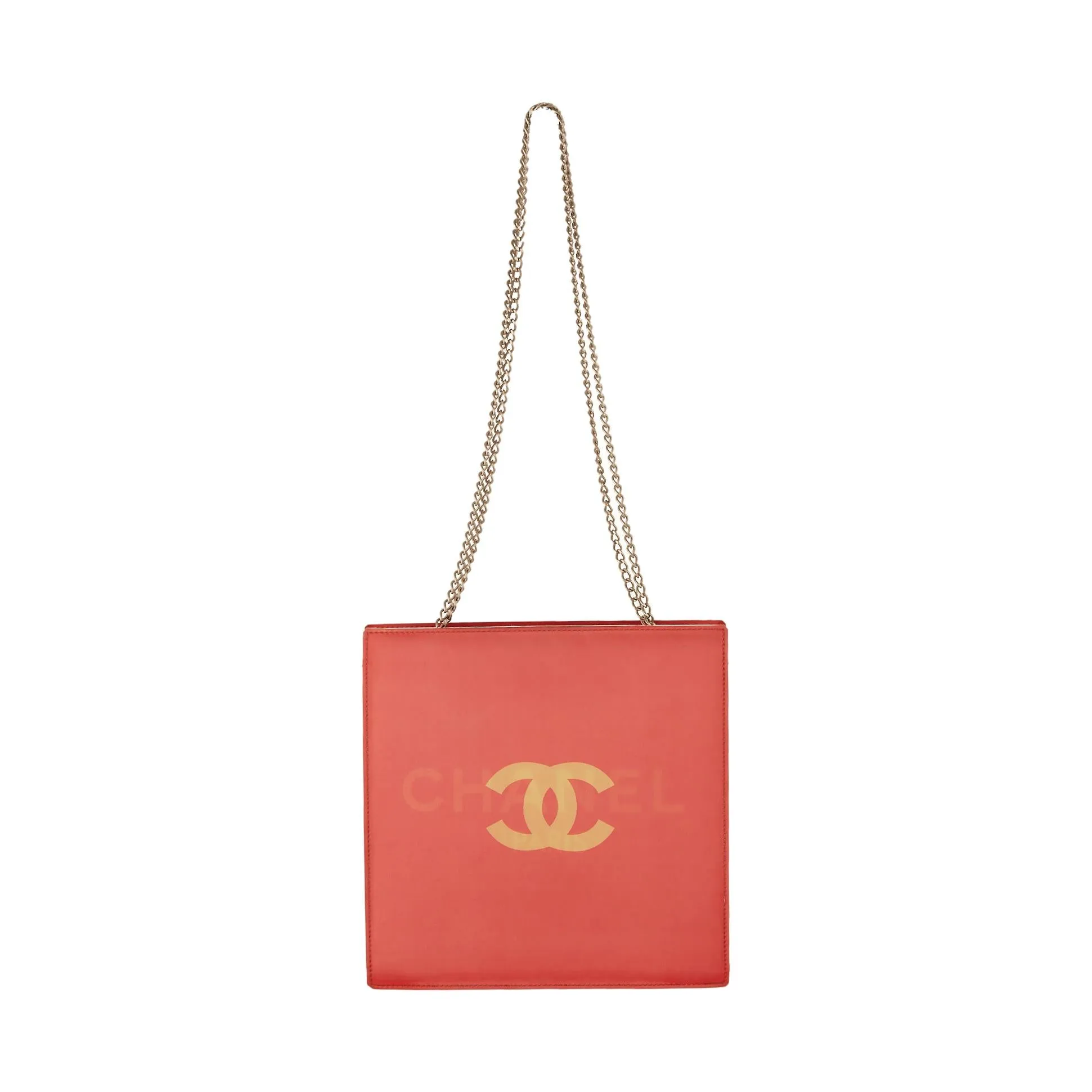 Chanel Red Hologram Logo Chain Shoulder Bag