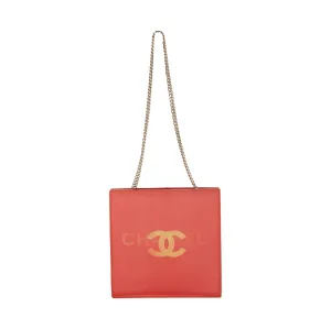 Chanel Red Hologram Logo Chain Shoulder Bag