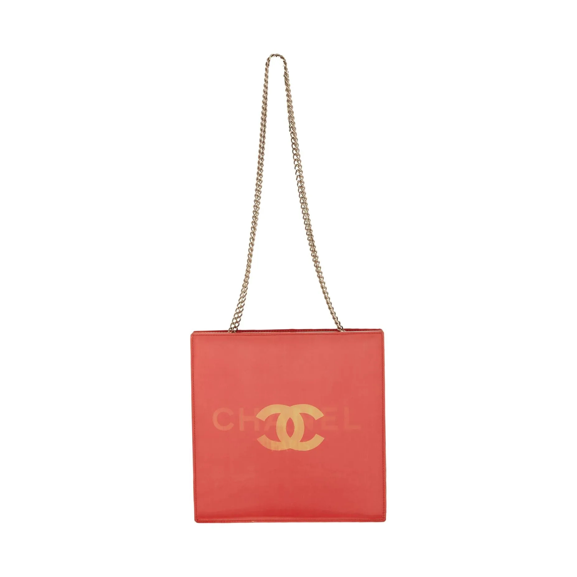 Chanel Red Hologram Logo Chain Shoulder Bag