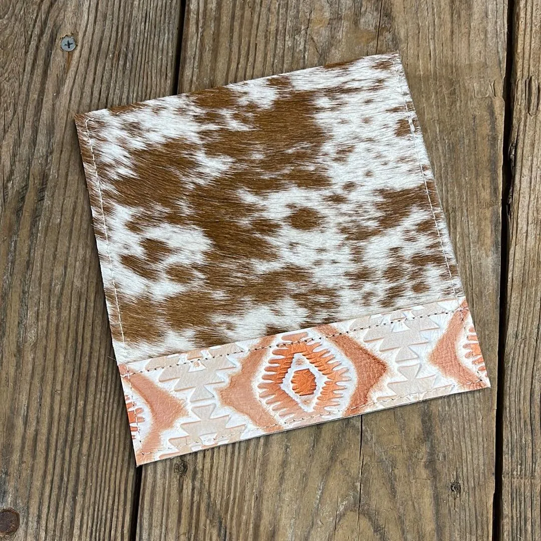 Checkbook Cover - Longhorn w/ Copper Penny Aztec