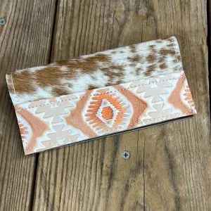 Checkbook Cover - Longhorn w/ Copper Penny Aztec