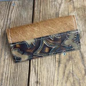 Checkbook Cover - Longhorn w/ Sepia Laredo