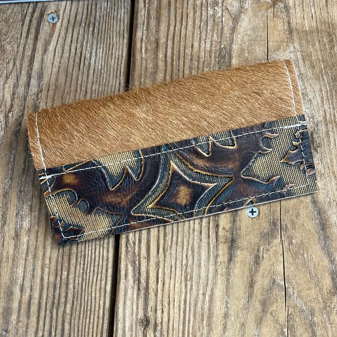 Checkbook Cover - Longhorn w/ Sepia Laredo