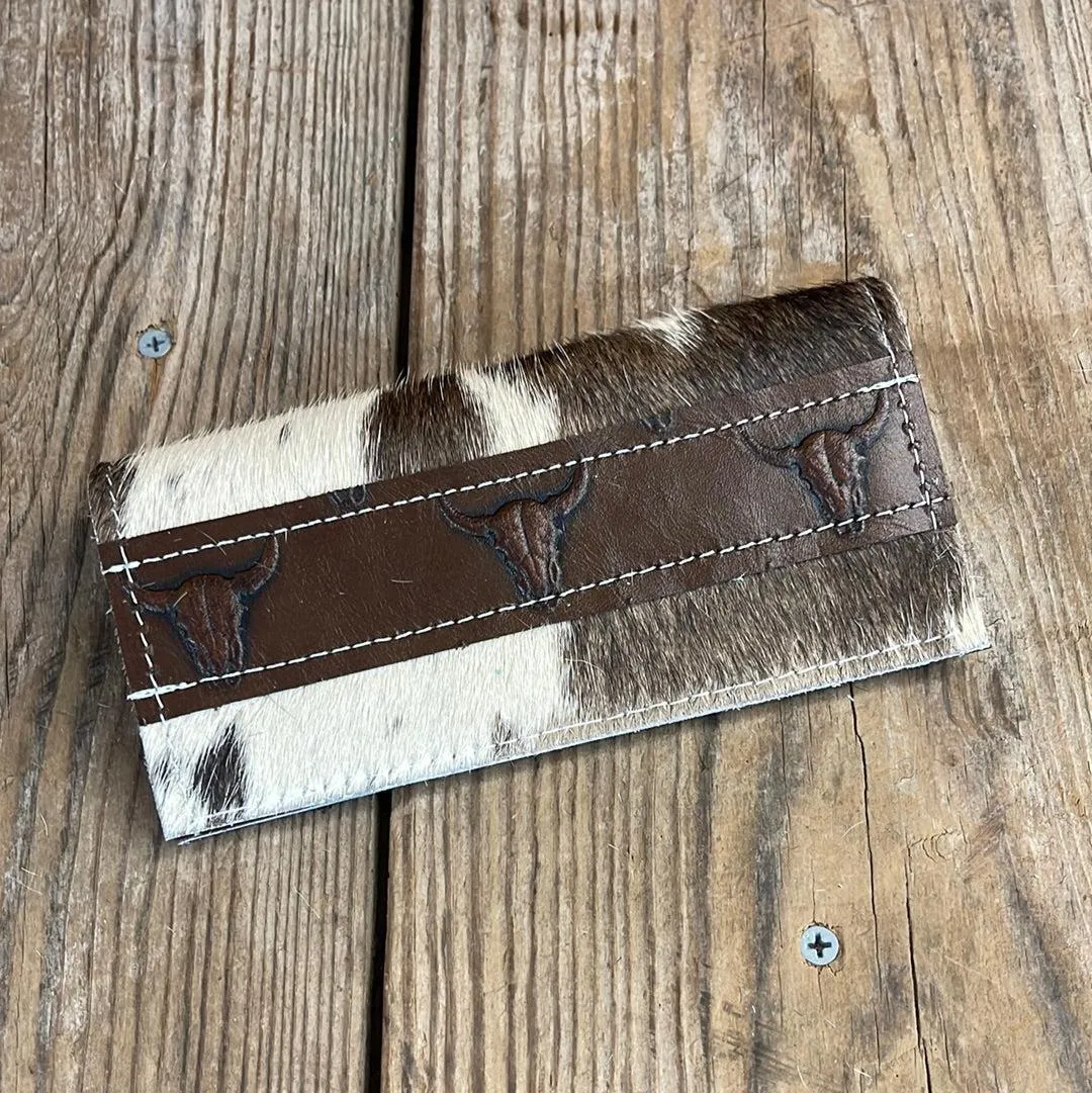 Checkbook Cover - Tricolor w/ Mahogany Skulls