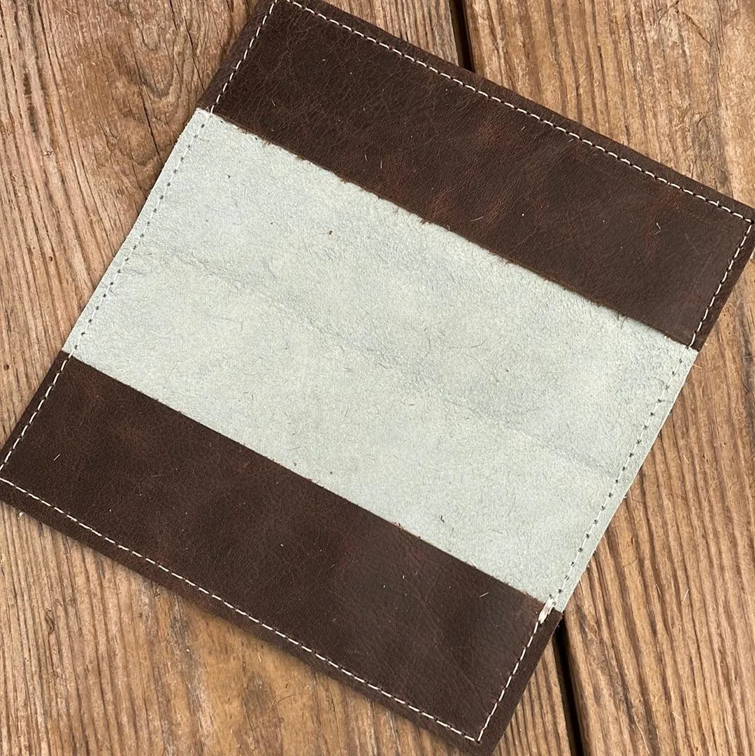 Checkbook Cover - Turquoise/copper acid wash w/ Fiesta Navajo
