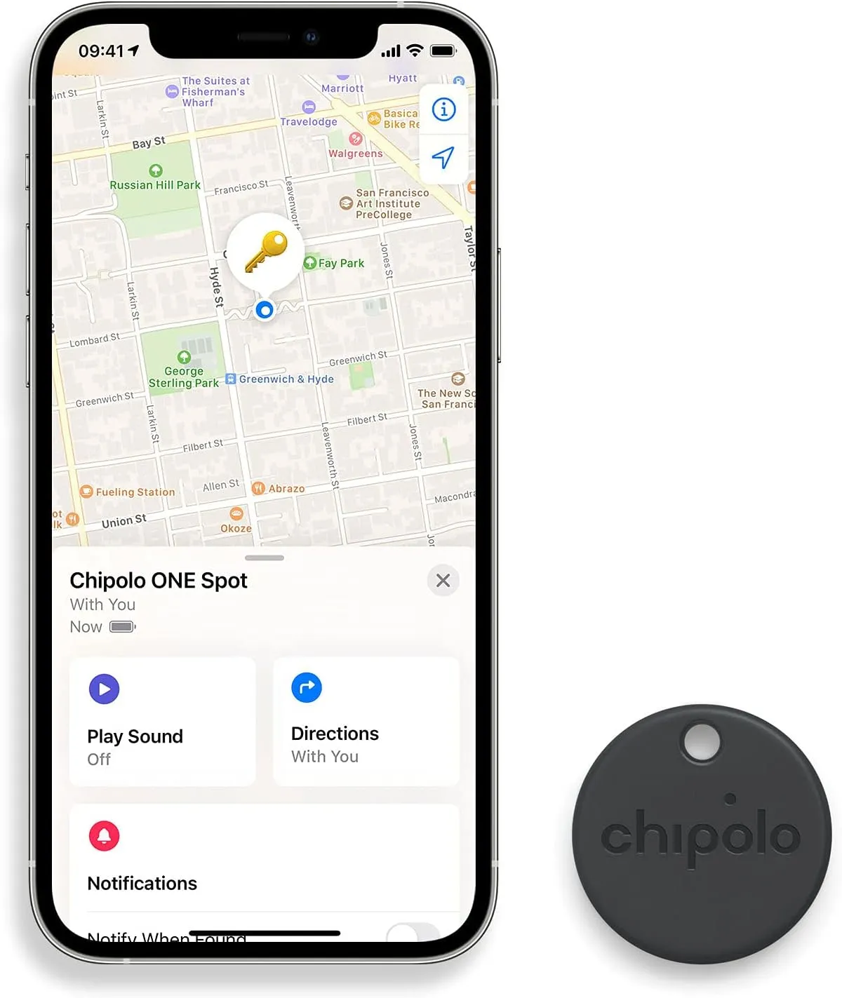Chipolo Spot Pack – 1x Card Spot   1x ONE Spot – Wallet Tracker & Key Finder for Apple Find My app (iOS only) – Bluetooth Tracker for Keys, Bags, Luggage (Black)