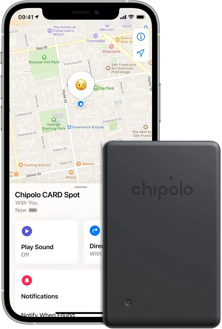 Chipolo Spot Pack – 1x Card Spot   1x ONE Spot – Wallet Tracker & Key Finder for Apple Find My app (iOS only) – Bluetooth Tracker for Keys, Bags, Luggage (Black)