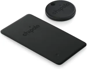 Chipolo Spot Pack – 1x Card Spot   1x ONE Spot – Wallet Tracker & Key Finder for Apple Find My app (iOS only) – Bluetooth Tracker for Keys, Bags, Luggage (Black)