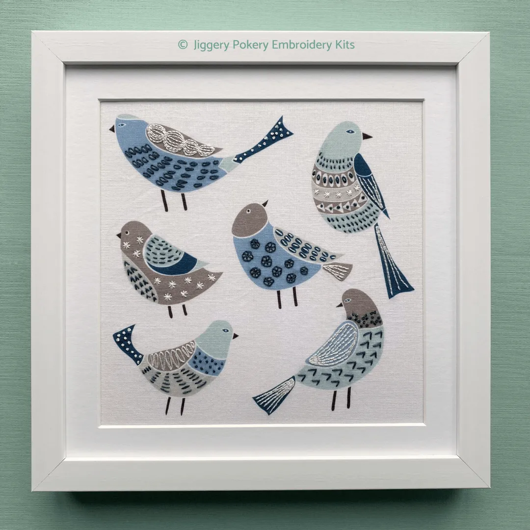 Chirpy birds embroidery pattern