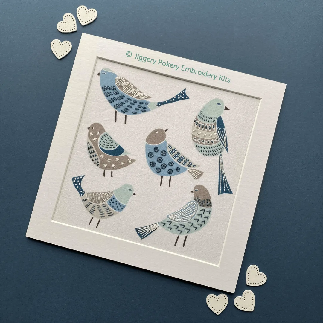 Chirpy birds embroidery pattern