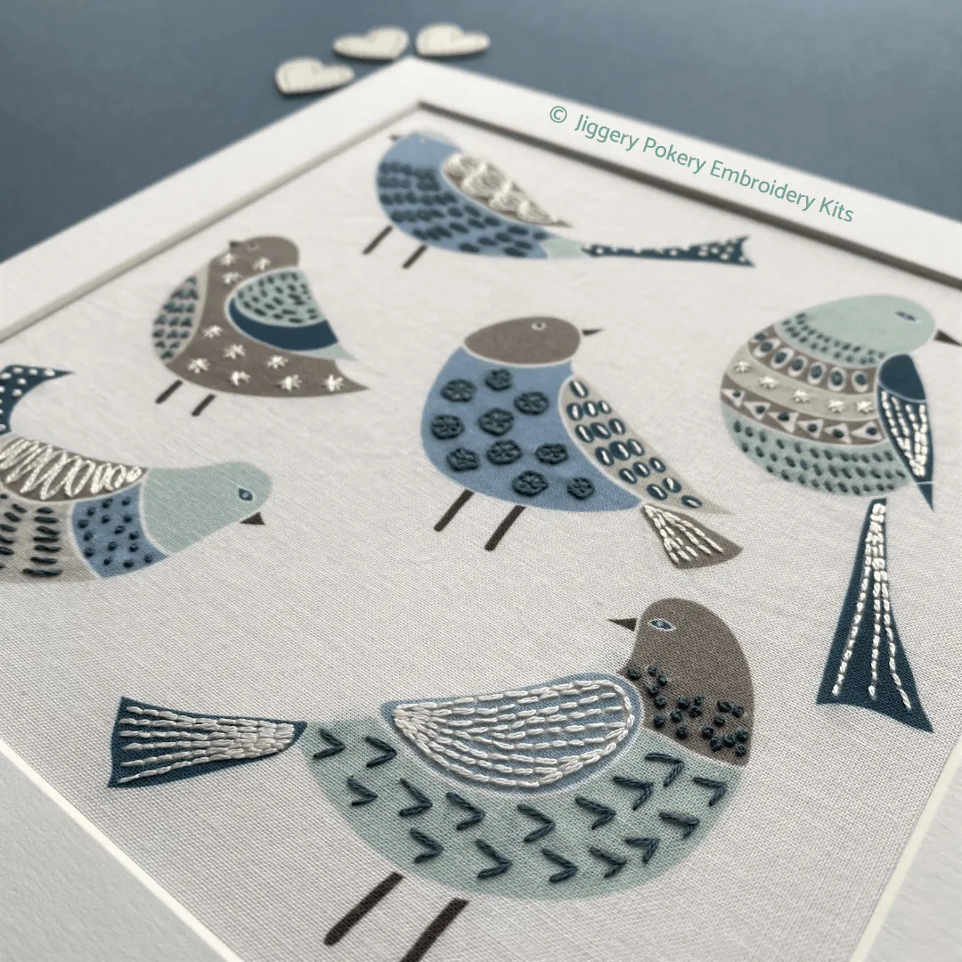 Chirpy birds embroidery pattern