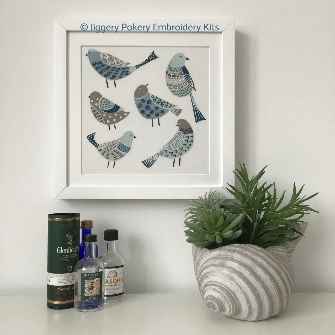Chirpy birds embroidery pattern