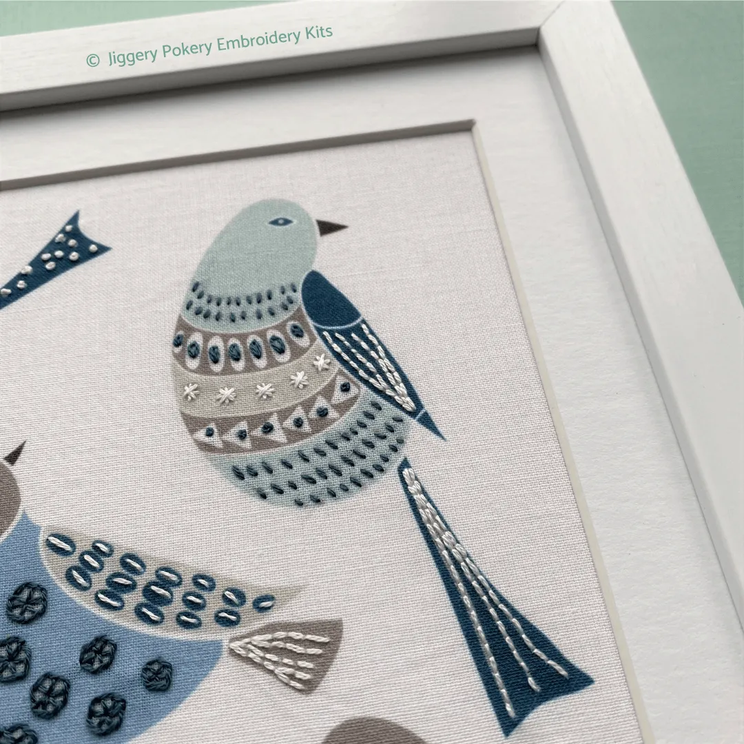 Chirpy birds embroidery pattern
