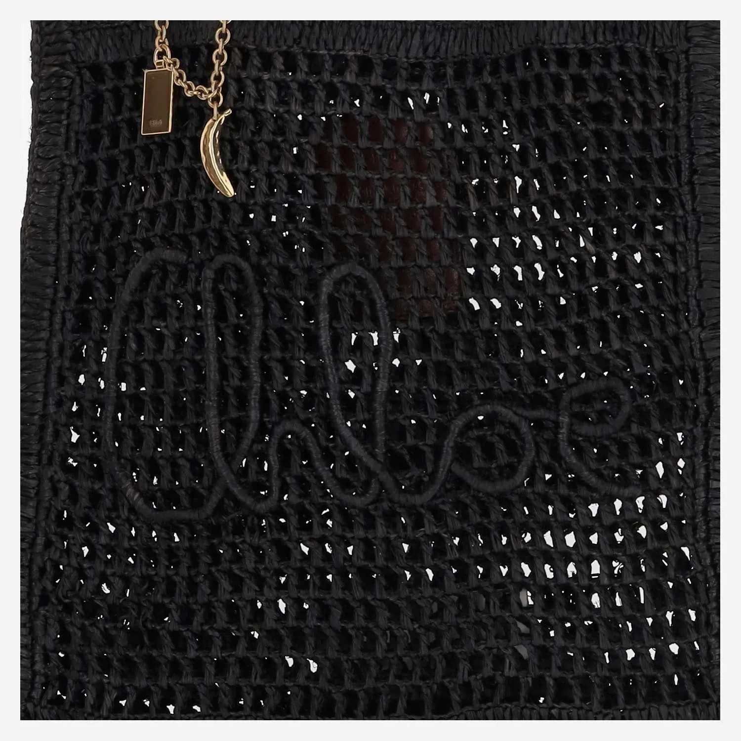 Chloè Summer Banana Raffia Tygväska