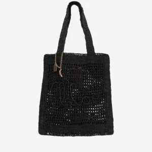 Chloè Summer Banana Raffia Tygväska