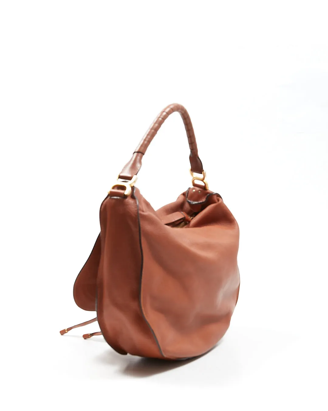 Chloe Tan Leather Large Marcie Hobo Shoulder Bag