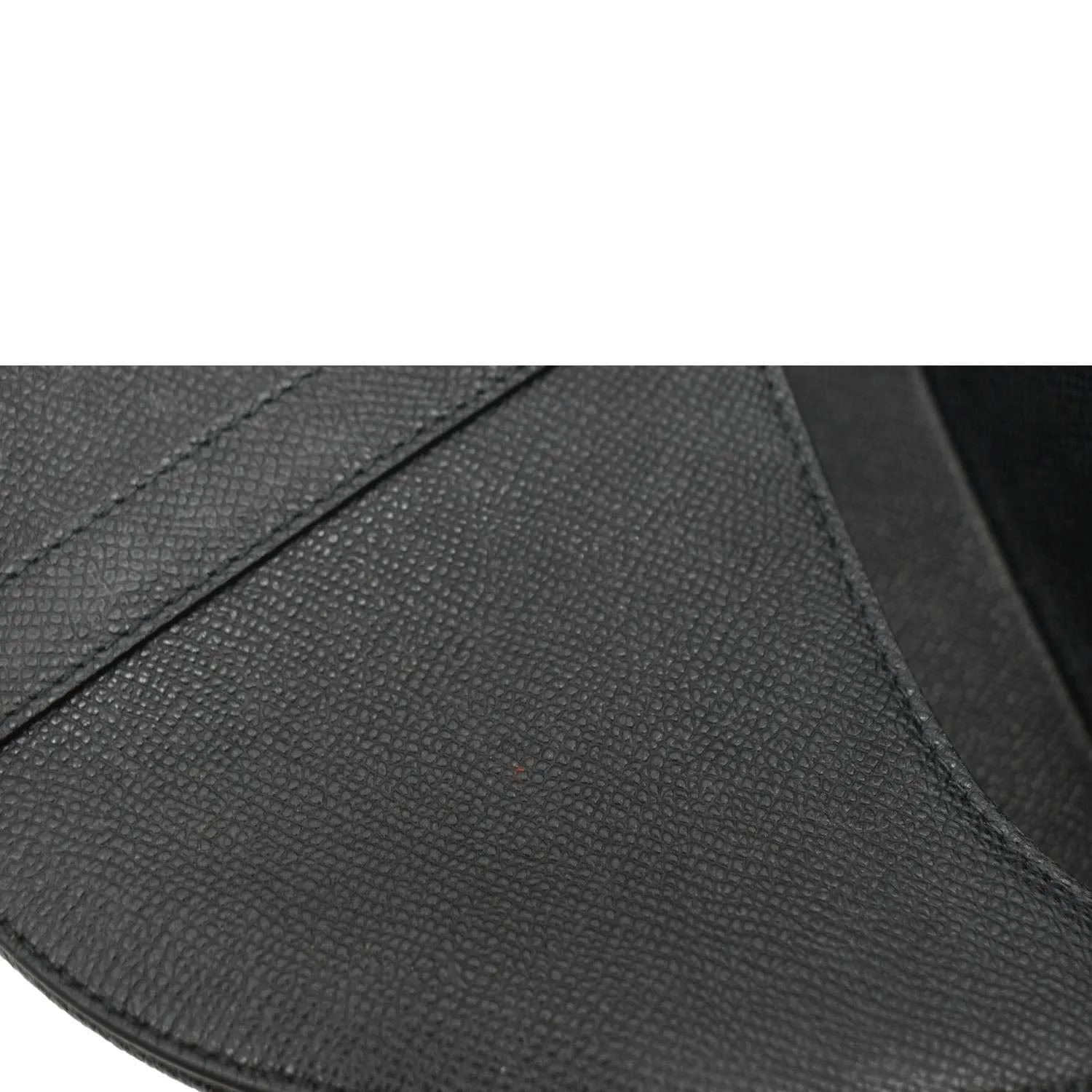 CHRISTIAN DIOR Saddle Grained Leather Satchel Shoulder Bag Black
