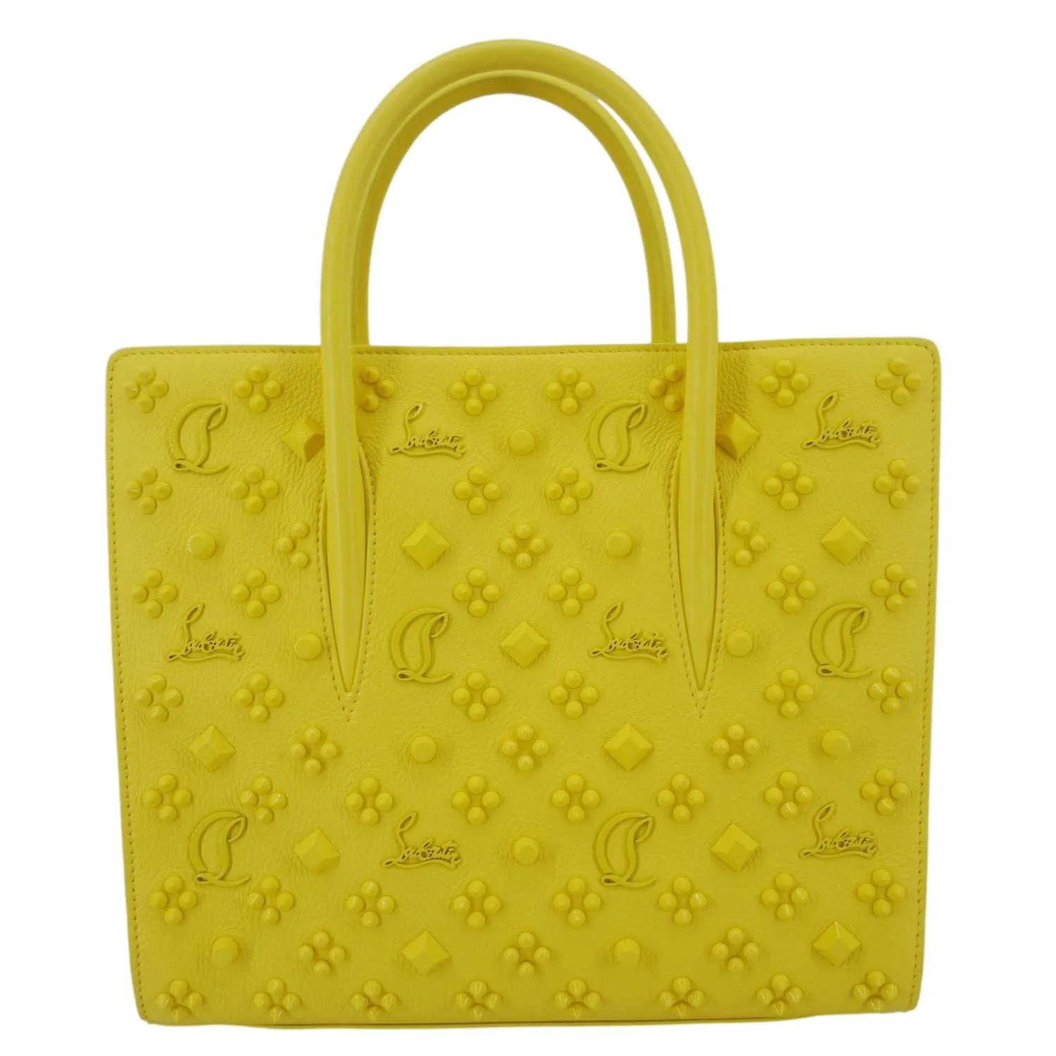 CHRISTIAN LOUBOUTIN Paloma Medium Leather Tote Bag Yellow