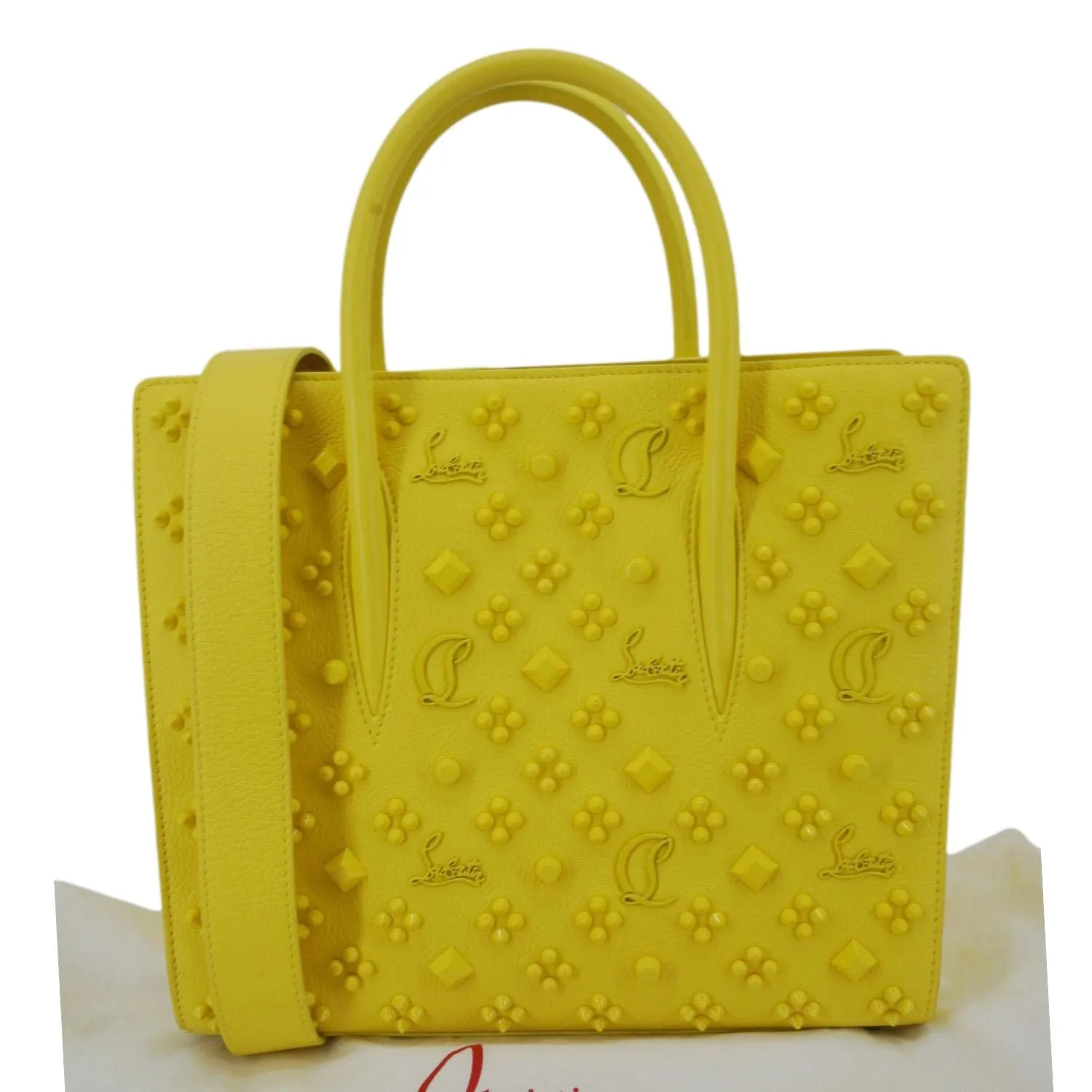 CHRISTIAN LOUBOUTIN Paloma Medium Leather Tote Bag Yellow