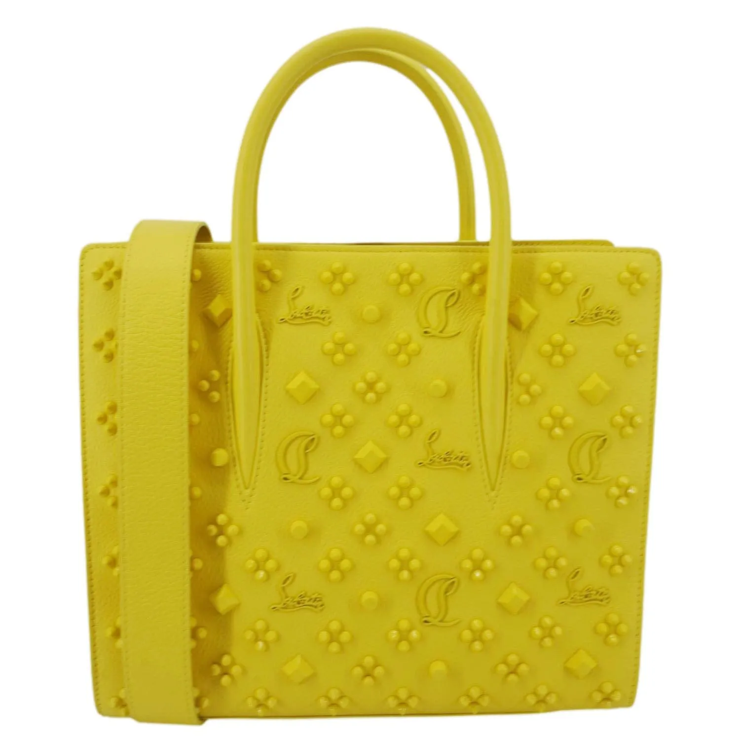 CHRISTIAN LOUBOUTIN Paloma Medium Leather Tote Bag Yellow