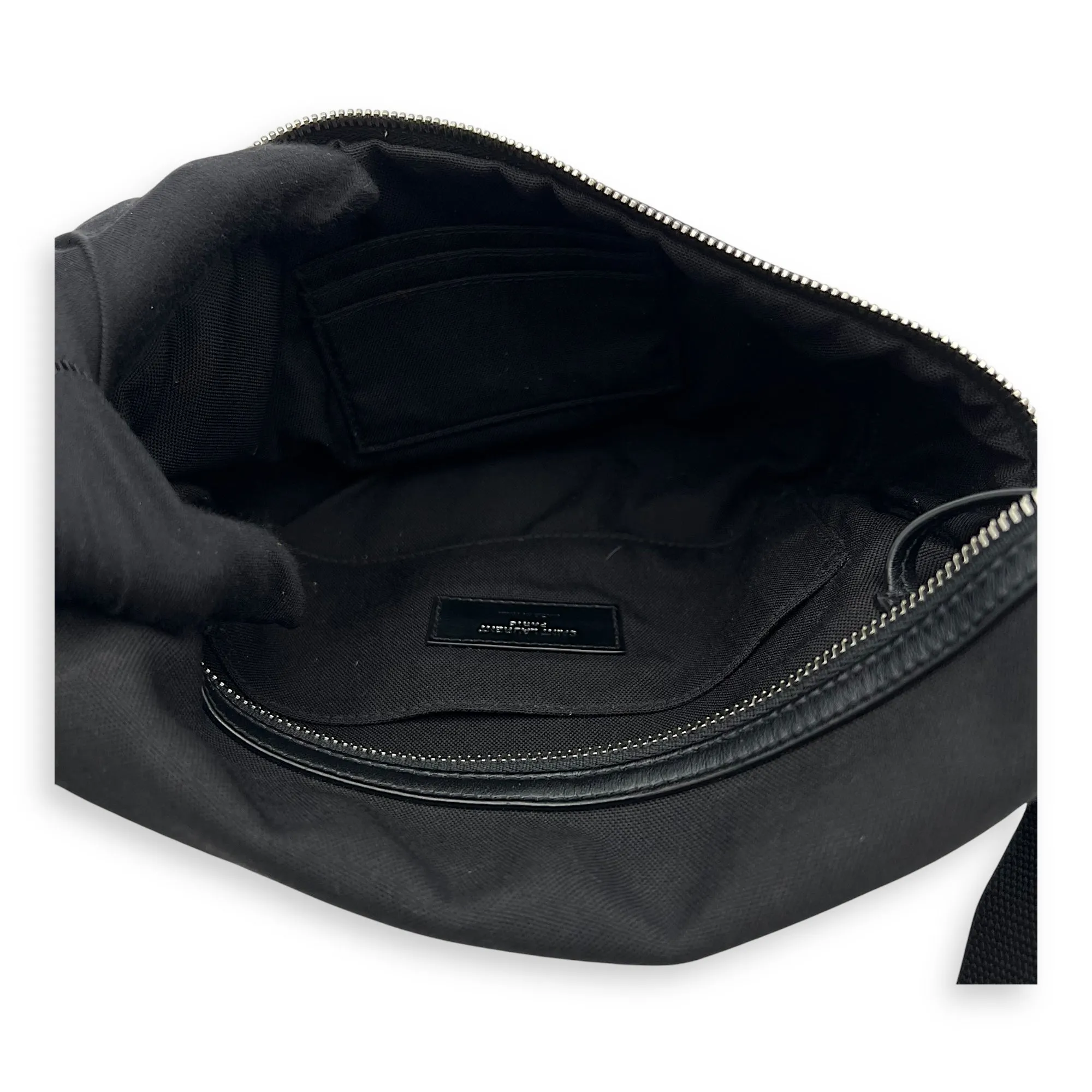 City Belt Bag Black in Canvas, Silver hardware