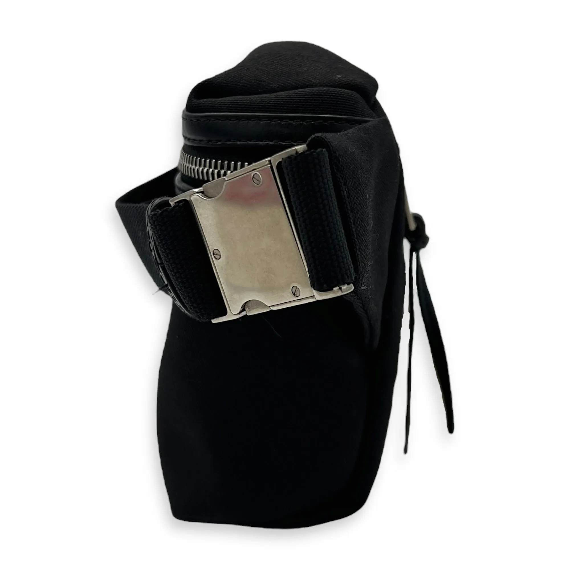 City Belt Bag Black in Canvas, Silver hardware