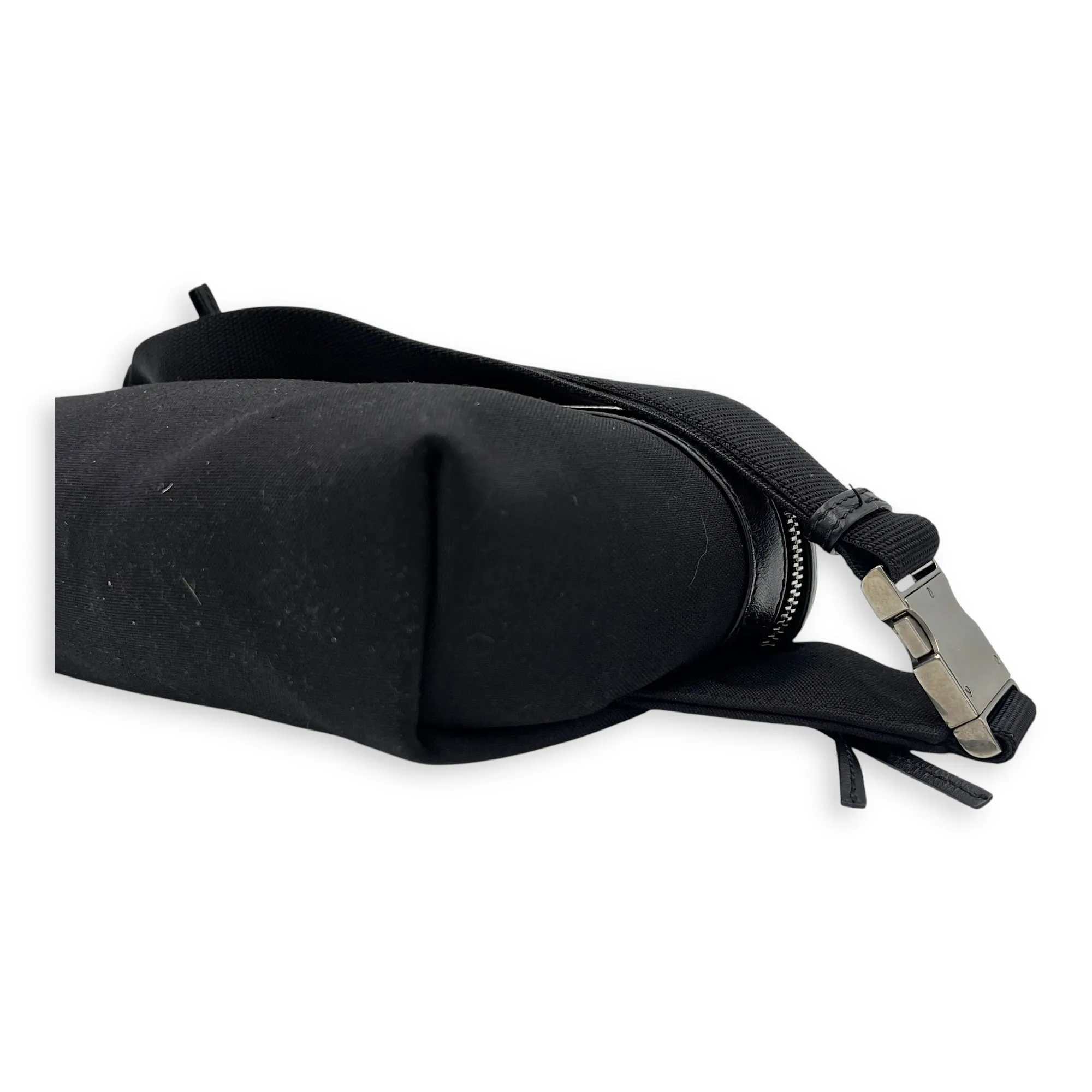 City Belt Bag Black in Canvas, Silver hardware