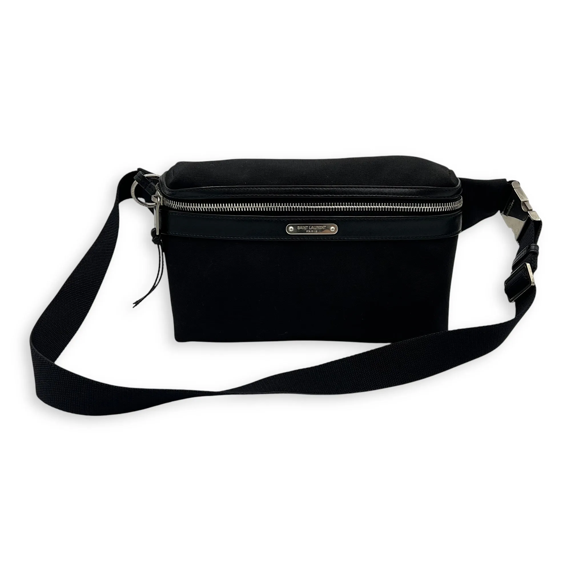 City Belt Bag Black in Canvas, Silver hardware