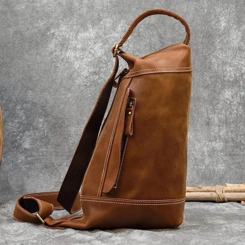 Classic Design Genuine Leather Chest Bag Sling Shoulder Bag