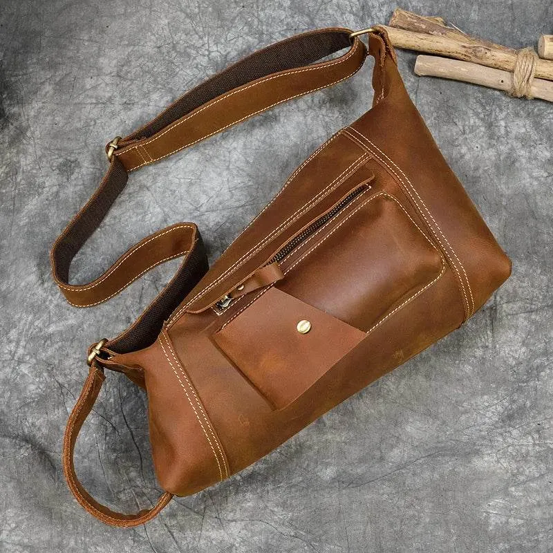 Classic Design Genuine Leather Chest Bag Sling Shoulder Bag