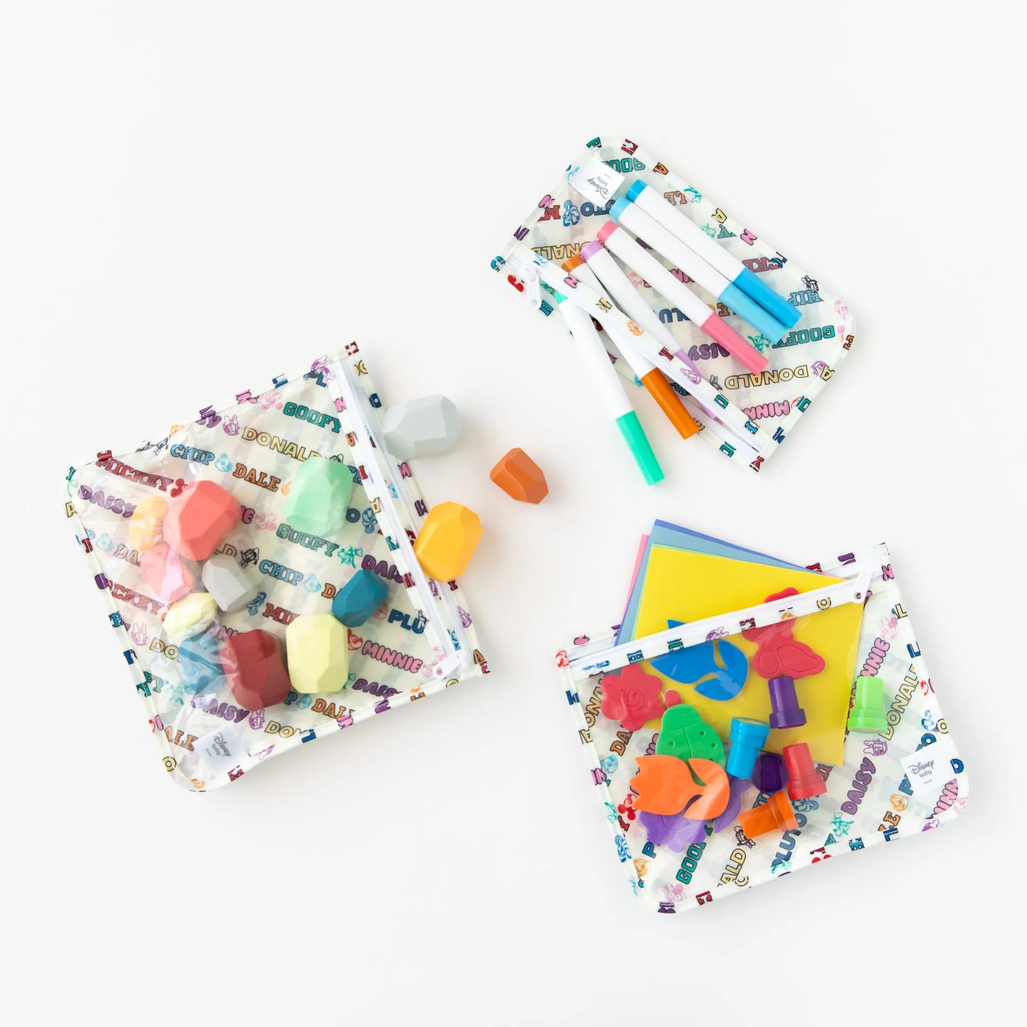 Clear Travel Bag 3 Pack: Mickey & Friends Varsity