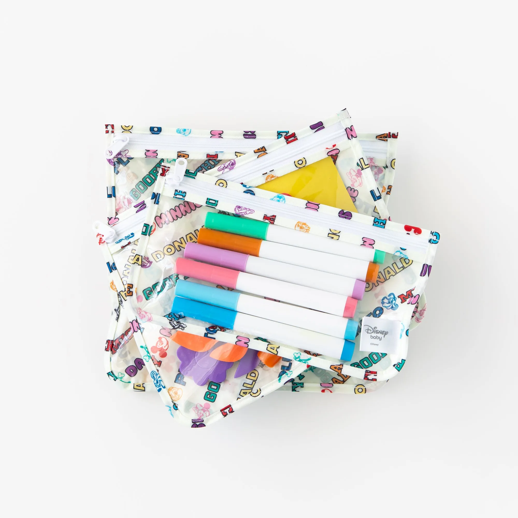 Clear Travel Bag 3 Pack: Mickey & Friends Varsity
