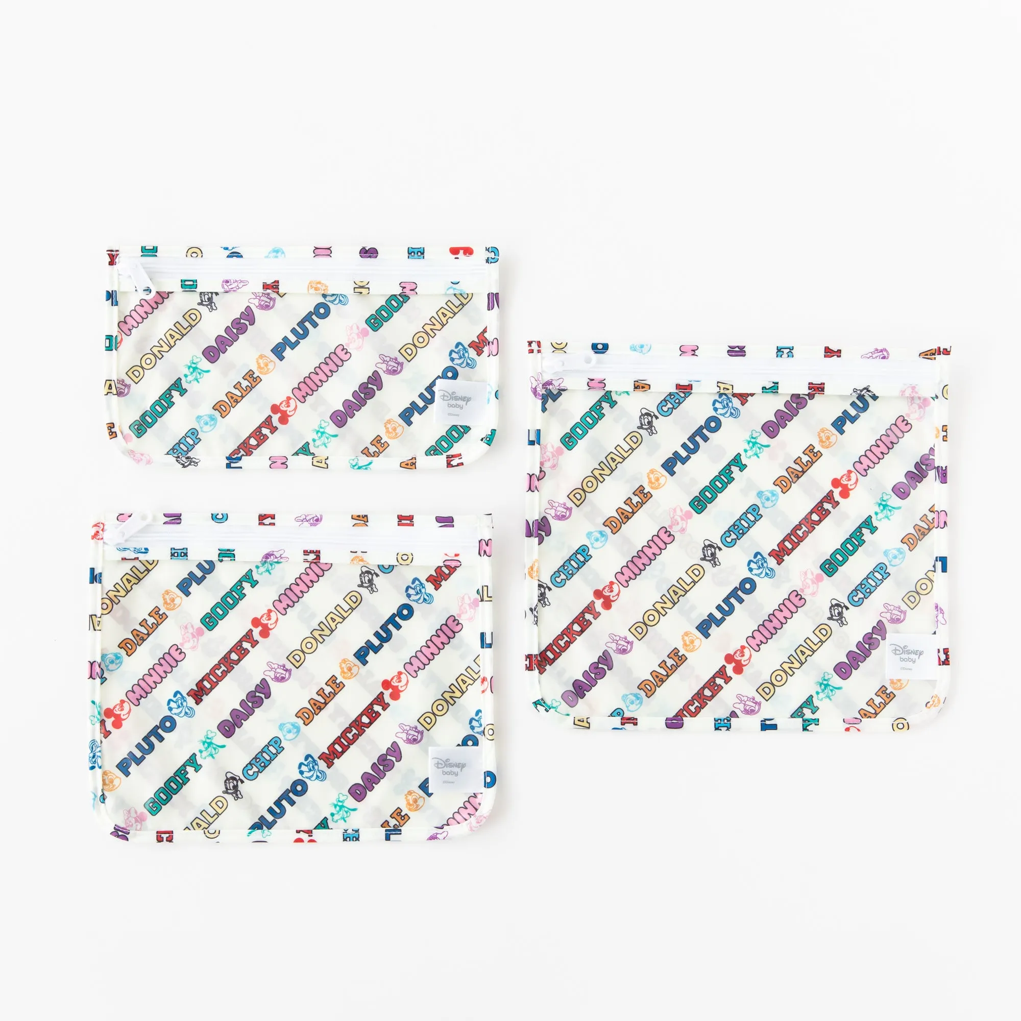 Clear Travel Bag 3 Pack: Mickey & Friends Varsity