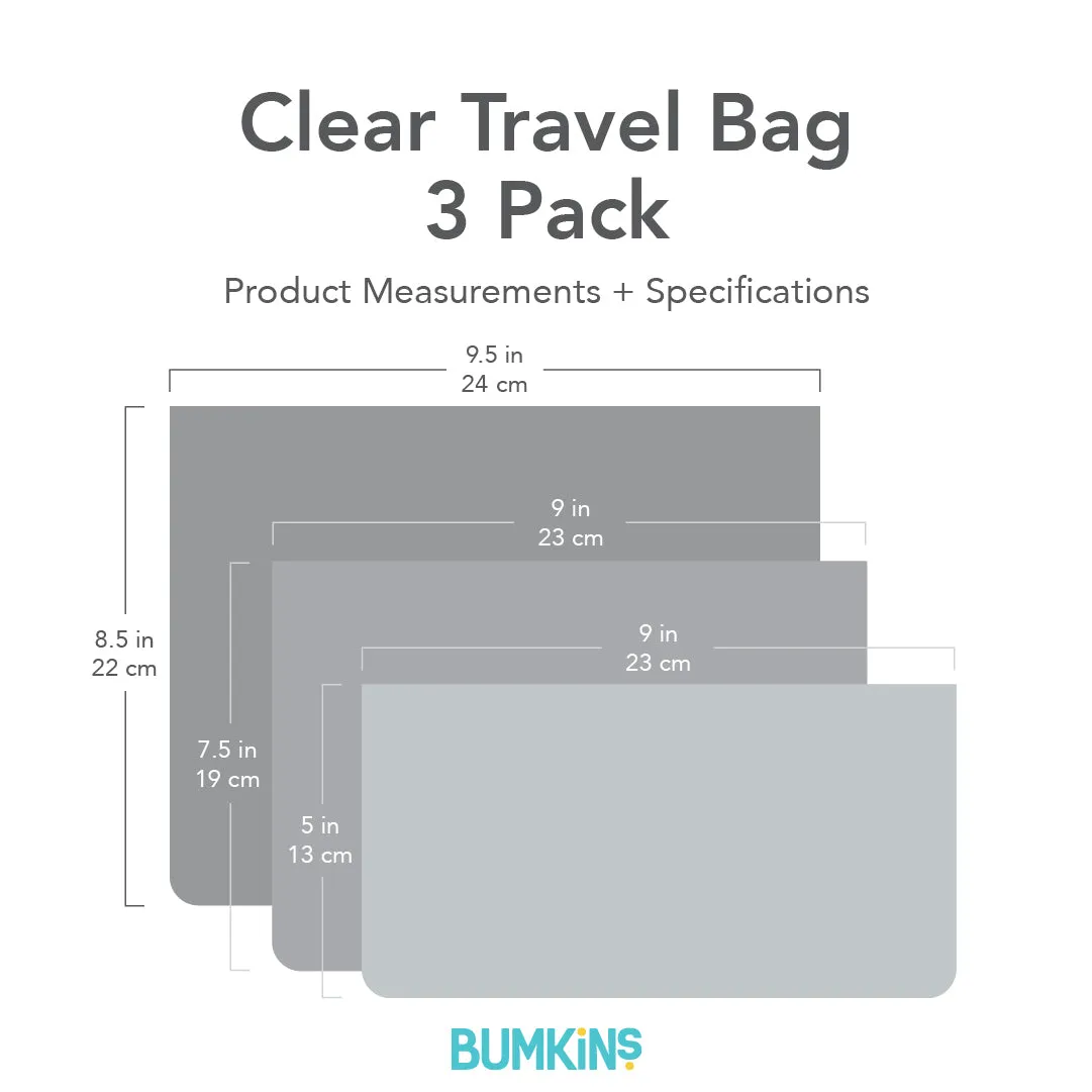 Clear Travel Bag 3 Pack: Mickey & Friends Varsity