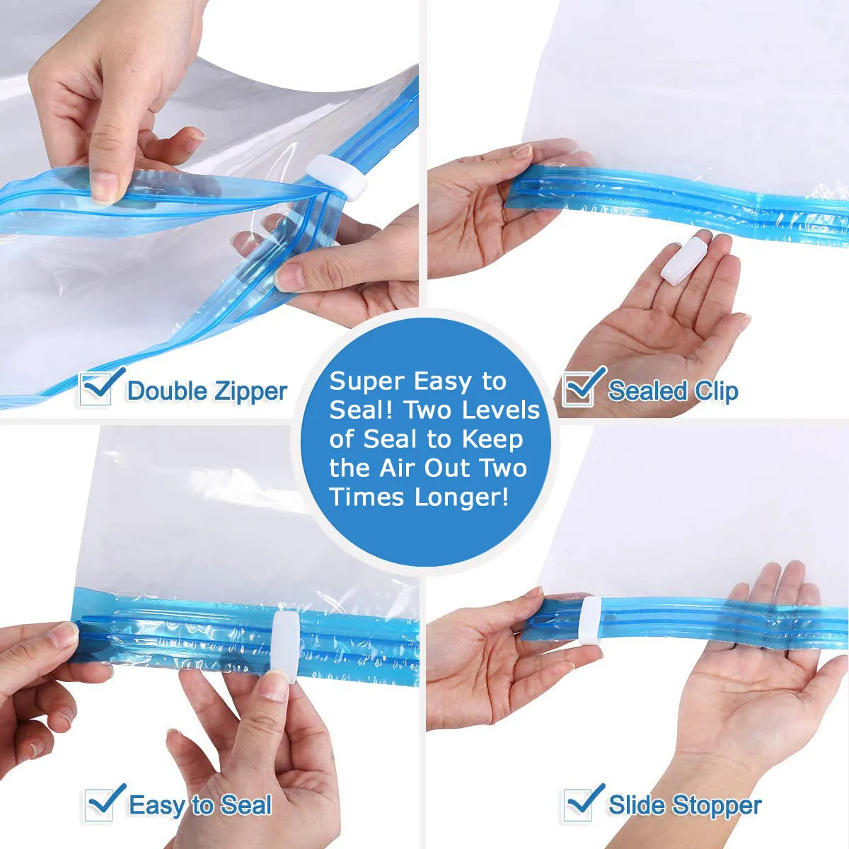 Combo Pack Vacuum Storage Bags with Roll-Up Travel Bags