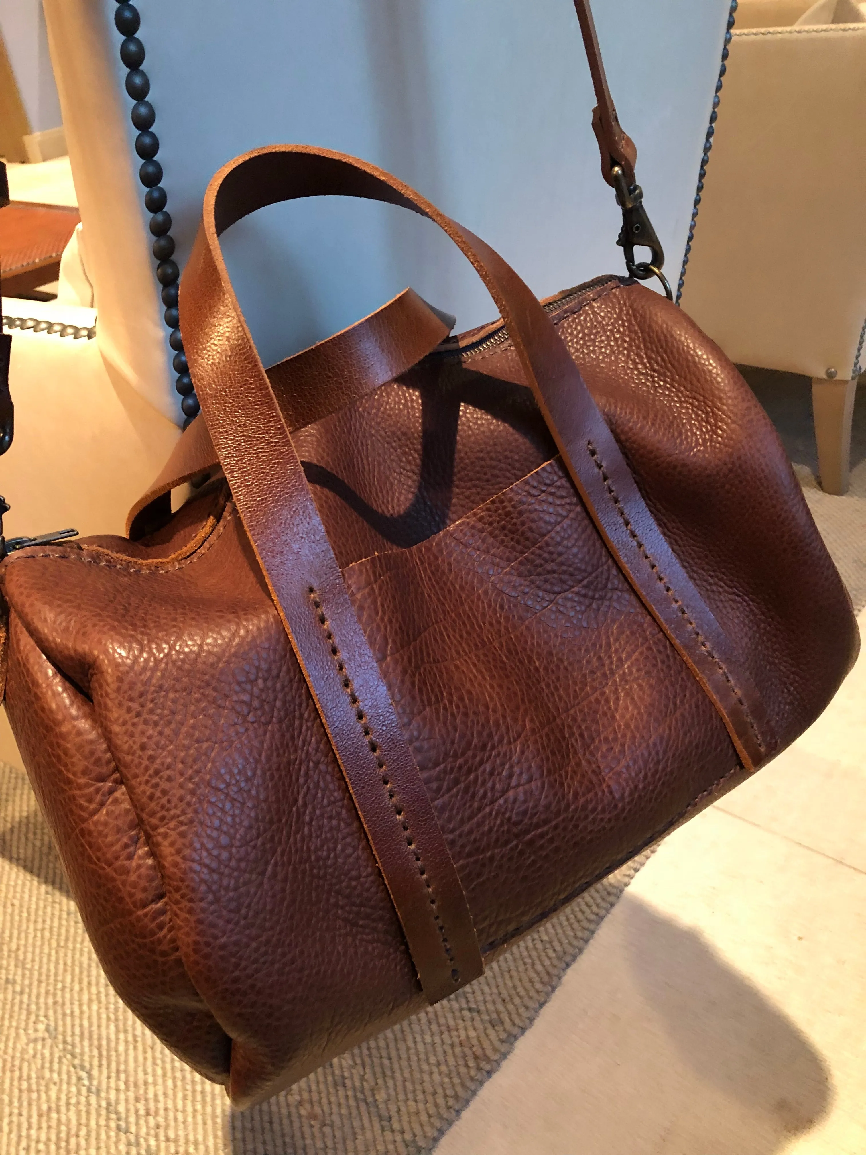 Crossbody Duffle, Soft Leather Satchel, Leather Laptop Bag