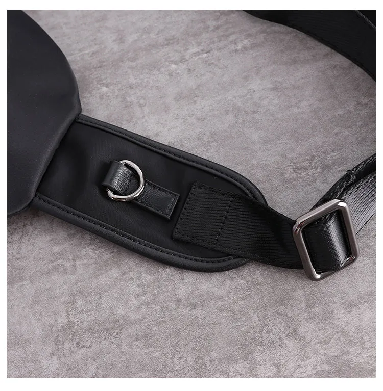 Crossbody Nylon Bag Black Small Sling Bag for Men Chest Bags for Men Cross Body Chest Bag