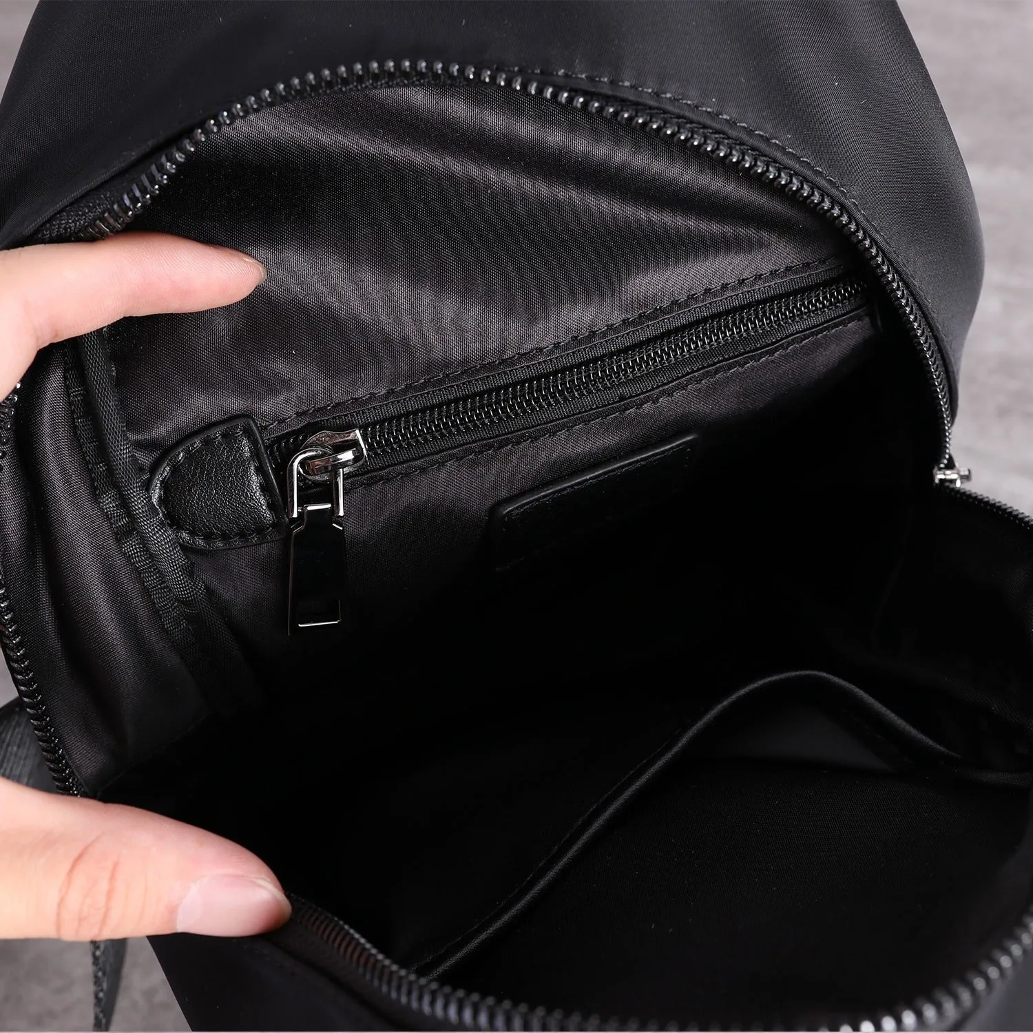 Crossbody Nylon Bag Black Small Sling Bag for Men Chest Bags for Men Cross Body Chest Bag