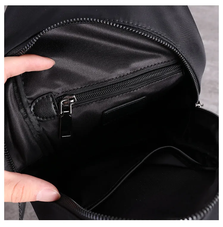 Crossbody Nylon Bag Black Small Sling Bag for Men Chest Bags for Men Cross Body Chest Bag