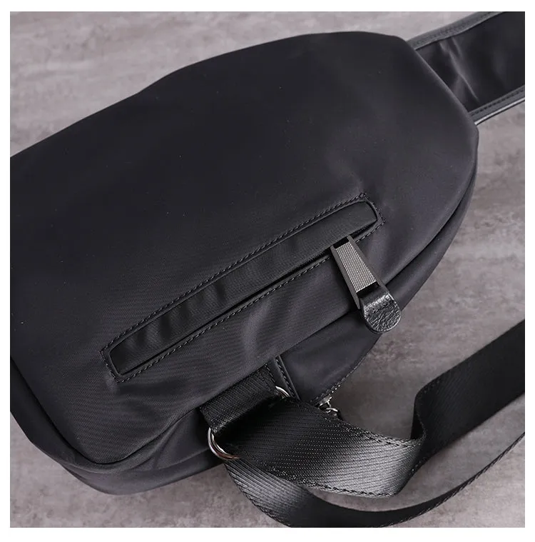 Crossbody Nylon Bag Black Small Sling Bag for Men Chest Bags for Men Cross Body Chest Bag